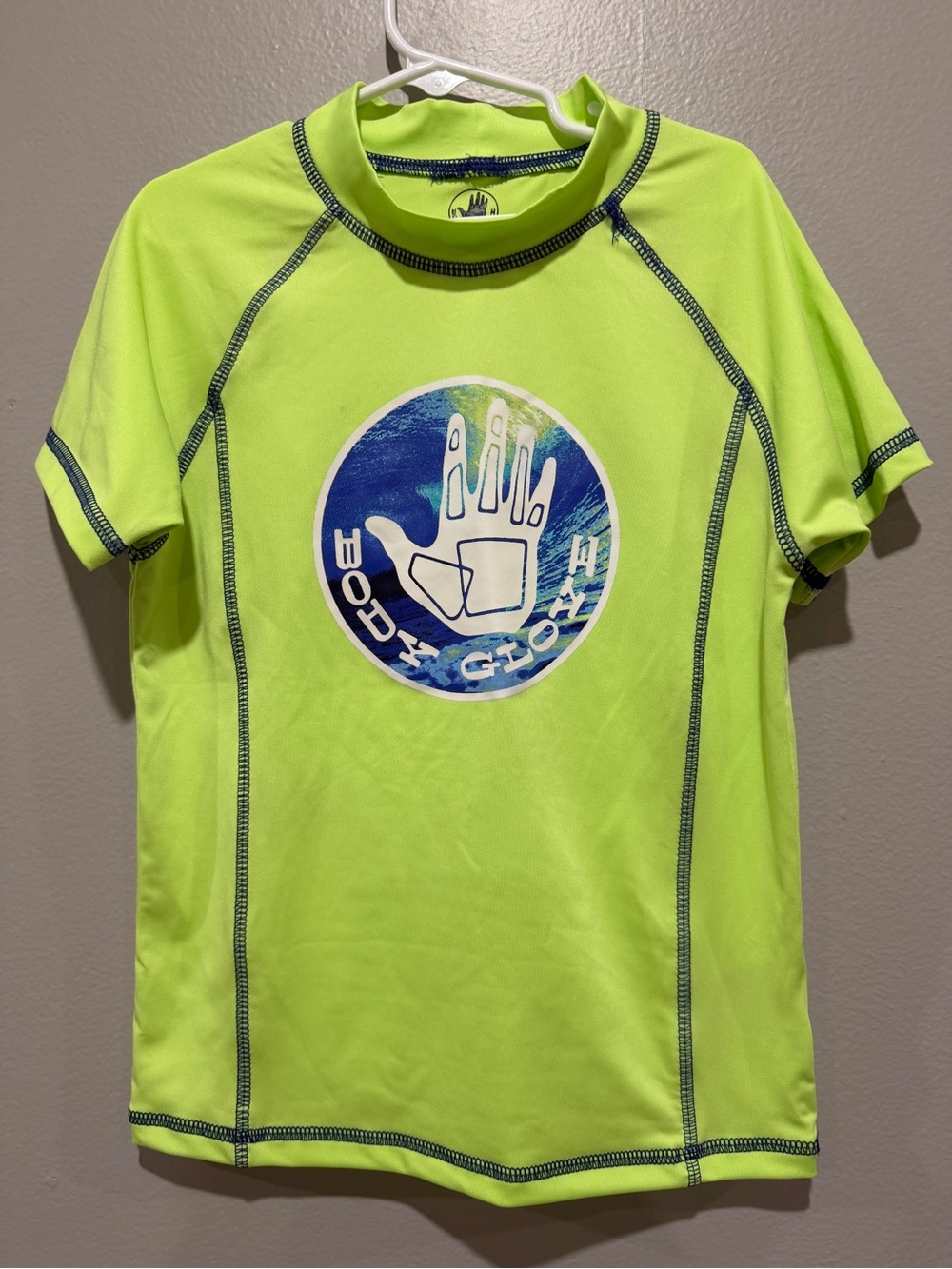 Body Glove Boys' Neon Green Short Sleeve Rash Guard size 12